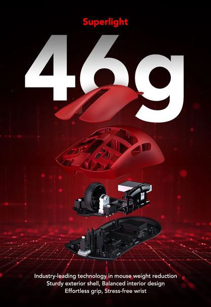 KYSONA Jupiter Series Gaming Mouse  Wired Wireless Mice 8Khz PAW3950 Sensor  Bluetooth 46g Rechargeable Web Driver For PC laptop