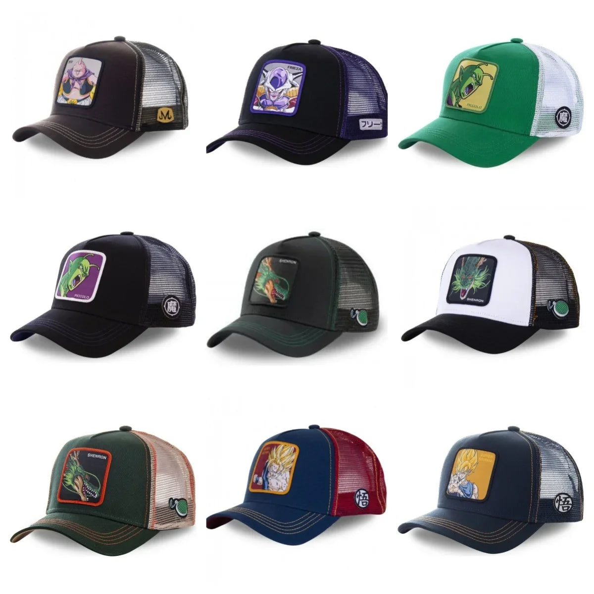 Dragon Ball Son Goku -lippalakki, baseball-lippalakki, kesälippalakki, miesten brodeerattu hip-hop-aurinkolippalakki, säädettävä trucker-lippalakki, verkkokangaslippalakki