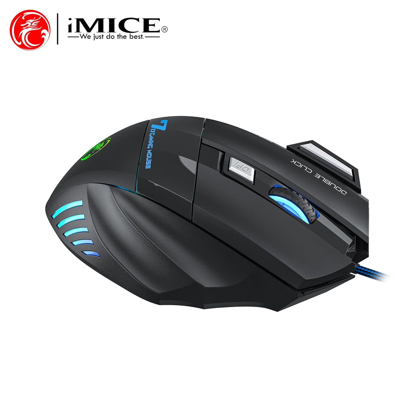 Herná myš USB Wired Gaming Mouse so 4 tlačidlami, ergonomická herná myš 2400DPI s RGB podsvietením a vysokopresným optickým senzorom