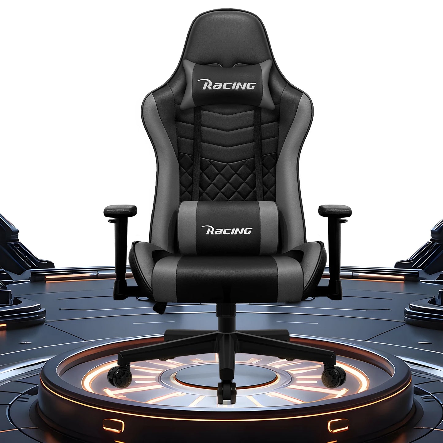 AUTHMIC Ergonomic Gaming Chair Office Recliner with Lumbar Support Adjustable Armrest 150kg Load for Home Work Gamer Setup