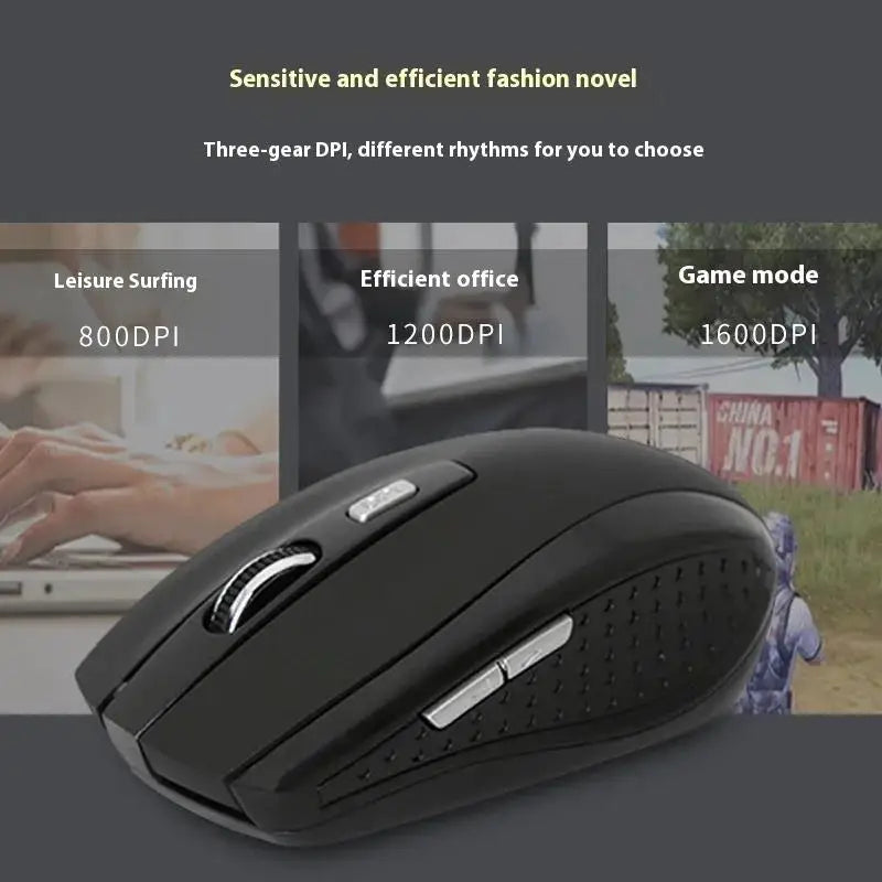 Wireless Silent Mouse 2.4G Portable Mobile Optical Office Mouse Adjustable 1600 DPI Levels for Notebook PC Laptops MacBook
