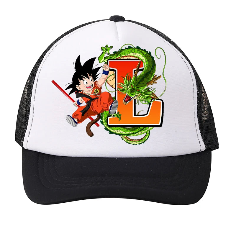 Dragons Ball Mesh Baseball Caps Cartoon Son Goku Letter Adult Kids Sports Hats Anime Summer Outdoor Sunshade Peaked Cap Gift New
