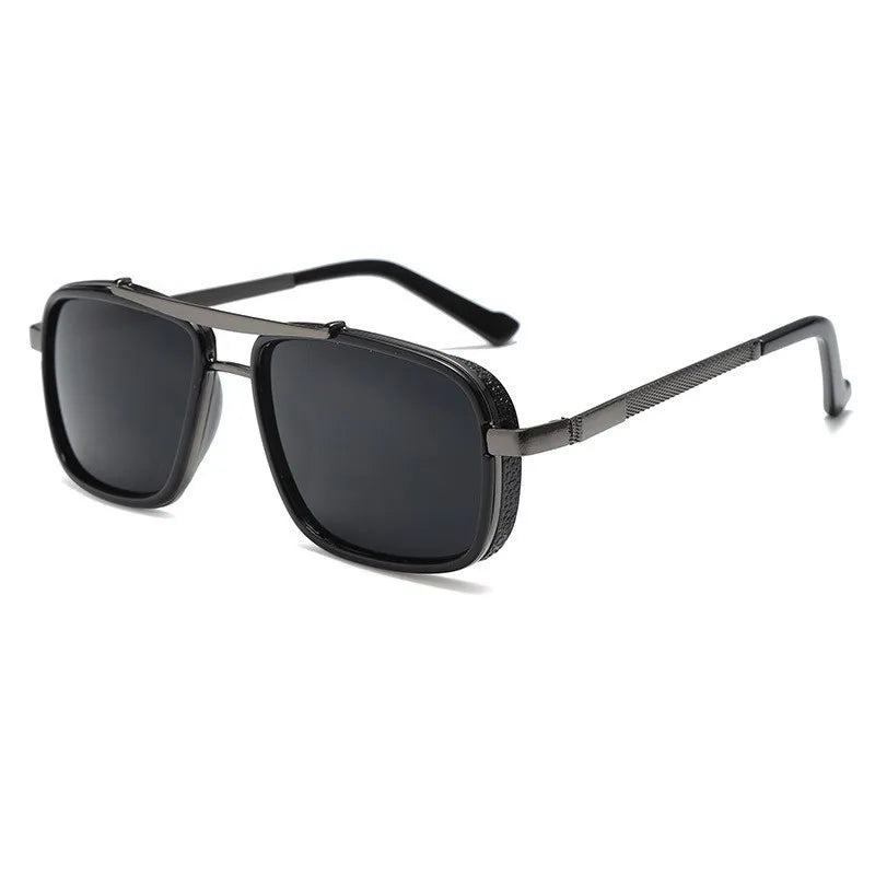 Luxury Rectangle Men's Sunglasses Retro Metal Steam Punk Sun Glasses Male Classic Outdoor Driving Shades Summer Glasses