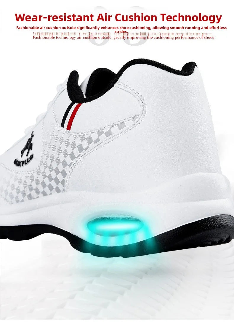 2026 New Men's Running Shoes Sporty Casual Travel Trendy Air-Cushioned White Sneakers Lightweight Shock-Absorbing Youth Footwear