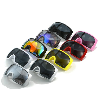 Oversized Black Punk Goggle Sunglasses Women Men Luxury Brand Designer Y2K Sport Sun Glasses Retro One Piece Outdoor Shade UV400