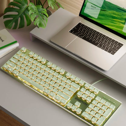 EWEADN V3 Wired Silent Office & Gaming Keyboard, Film Key Design, Ergonomic, for Windows/Laptop/PC/Desktop, E-sports Accessory
