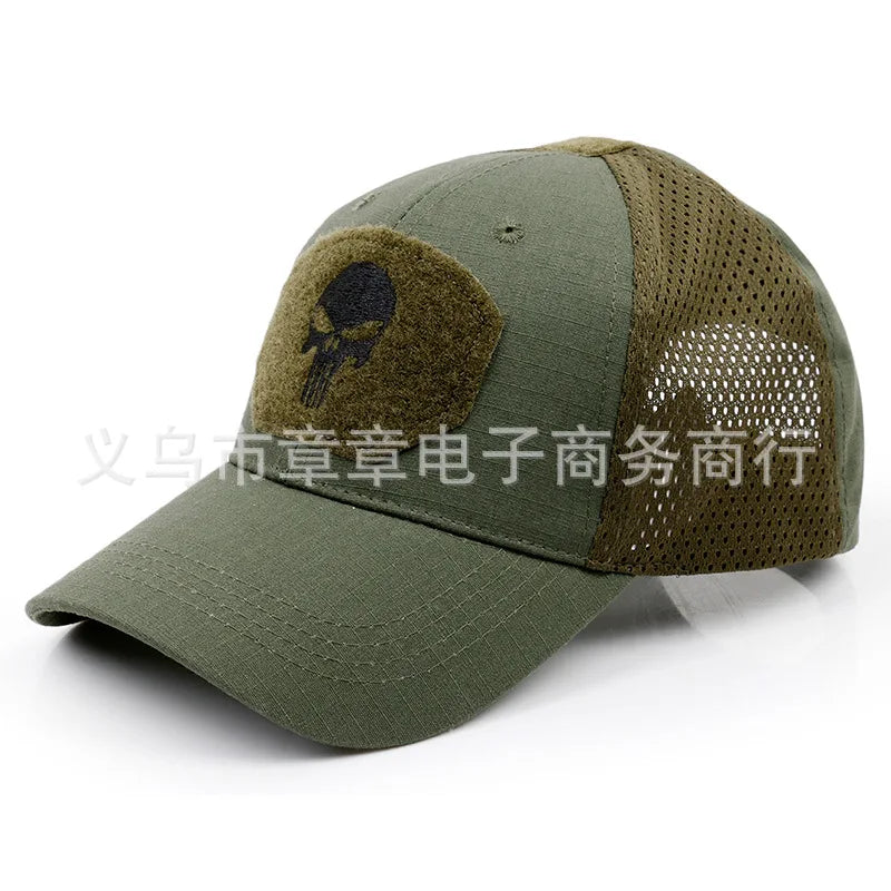 New Camo Baseball Cap for Men, Tactical Military Style with Velcro Patch, Outdoor Hiking Sun Hat & Peak Cap