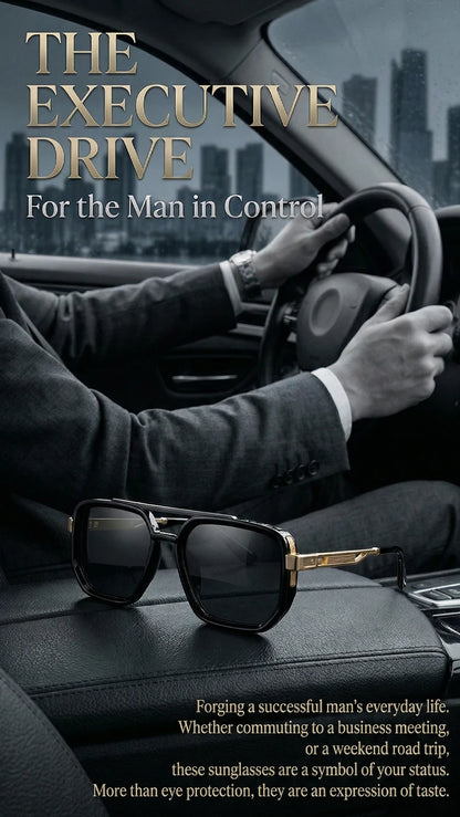 Polarized Square Sunglasses Men 2026 Luxury Vintage Double Bridge Gradient Lens Driving Shades Retro Flat Top Sun Glasses Male