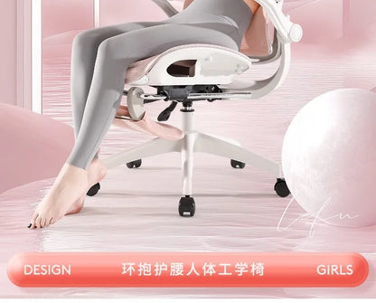 Ergonomic Rattan Office Chair with Massage Design, Sihoo Leather Executive Desk Chair, Folding Swivel Chair with Adjustable Height & Armrests