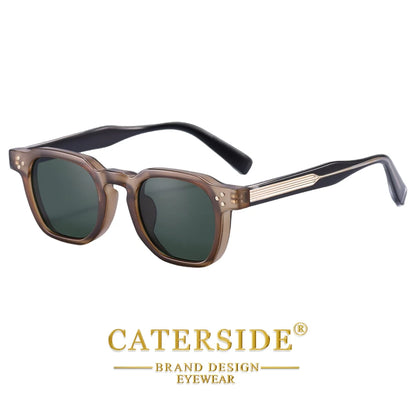 CATERSIDE New Vintage Men's Sunglasses High-Quality Square Sun Glasses Women's Outdoor Travel Beach Summer Fashion Glasses Uv400