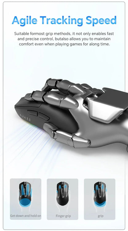 Безжична геймърска мишка AJAZZ AJ139 V2 MC/AJ139 PRO със сензор PAW3311/PAW3395, 12000DPI/26000DPI, 500mAh, Bluetooth мишка за PC
