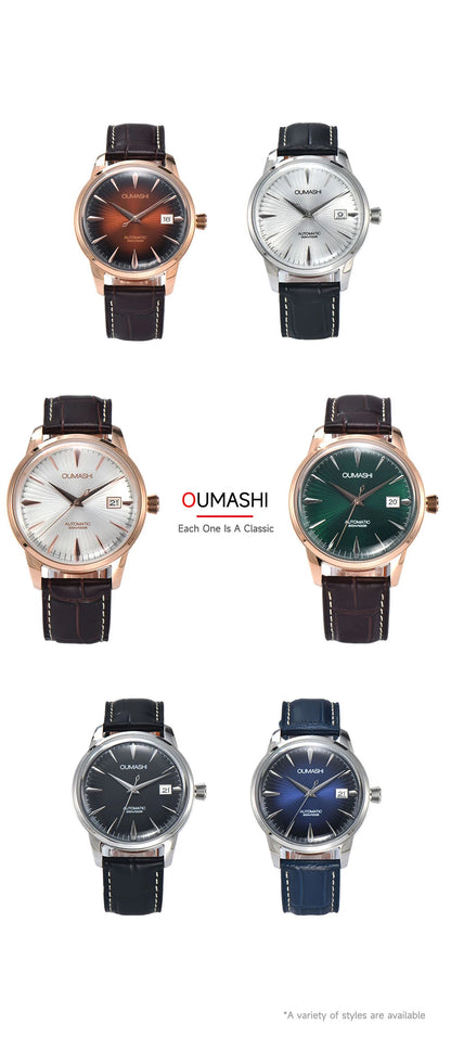 40mm NH35 Watch Cocktail Automatic Mechanical Watch High Quality Stainless Steel Double Dome Waterproof Case Leather Band Watch