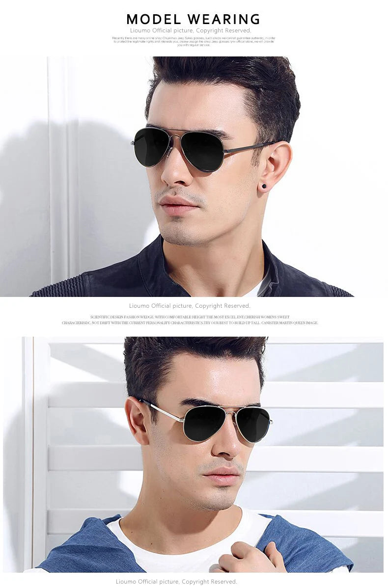 LIOUMO Top Quality Aviation Sunglasses Men Polarized Driving Glasses Women Fashion Pilot Goggles Anti-Glare lentes de sol hombre