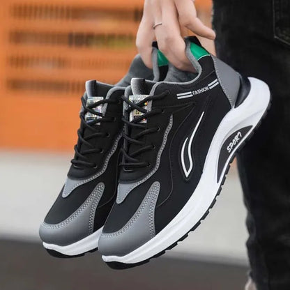 Pantofi sport casual pentru bărbați, stil coreean modern, cu șireturi, confortabili și respirabili, cu talpă groasă, pentru alergare