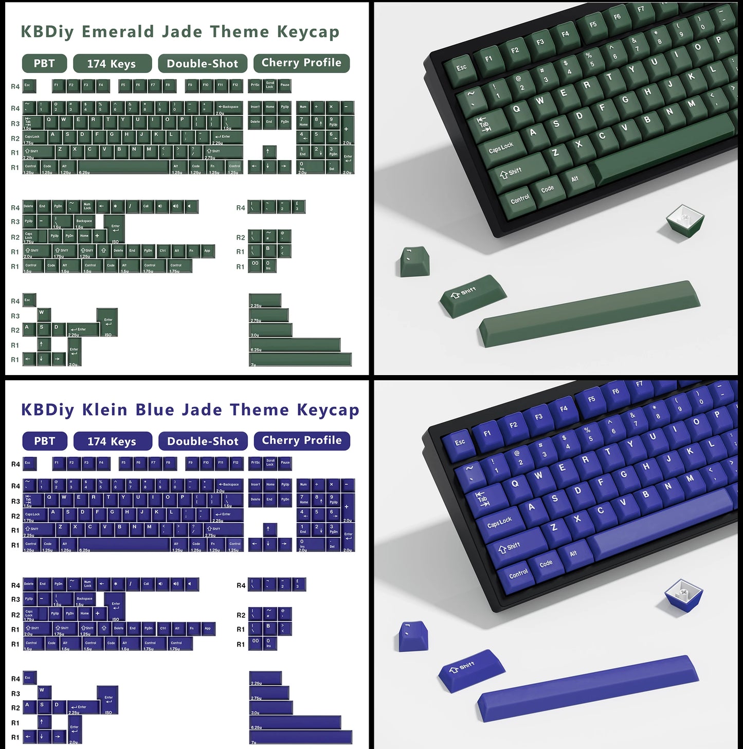 KBDiy GMK WOB Keycap Cherry Profile Double Shot PBT ISO 7u Black and White Keycaps For Mechanical Keyboard Retro Gaming Key Cap