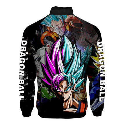 Anime Goku Dragon Ball Jacket Men Women Harajuku Hip Hop Japanese Zip Up Hoodies Goku Clothes Stand Collar Sweatshirt