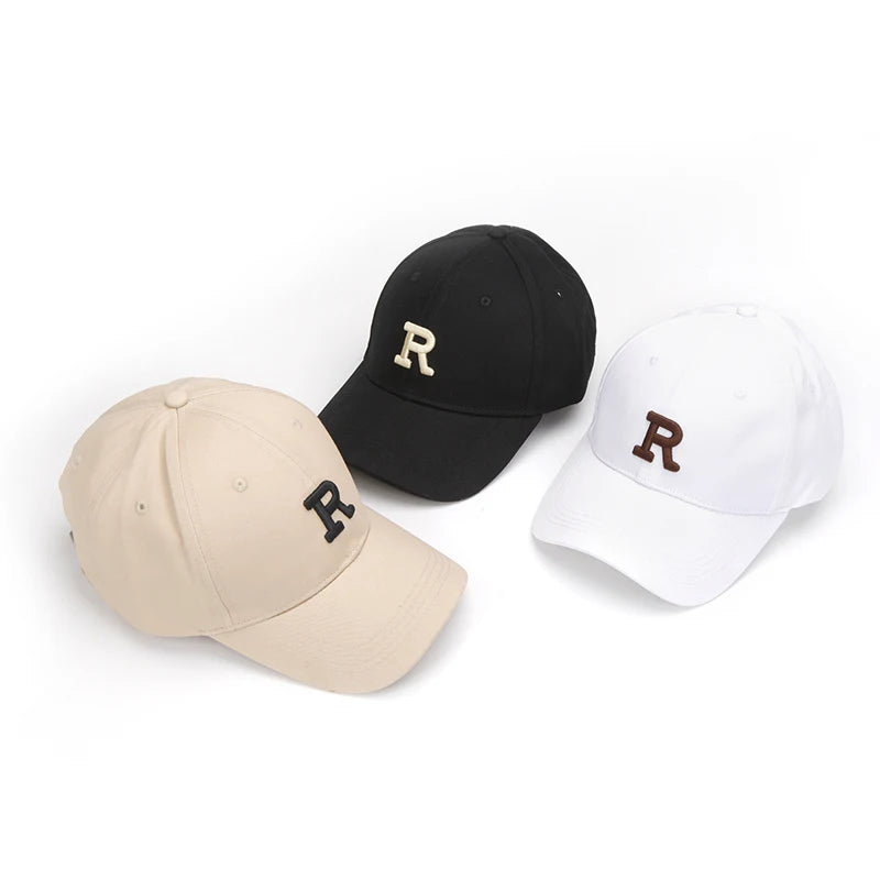 Letter R Embroidery Baseball Cap Cotton Dad Hat Adjustable Cap Men Women Streetwear Outdoor Sports Sun Hat Casual Daily Gorra