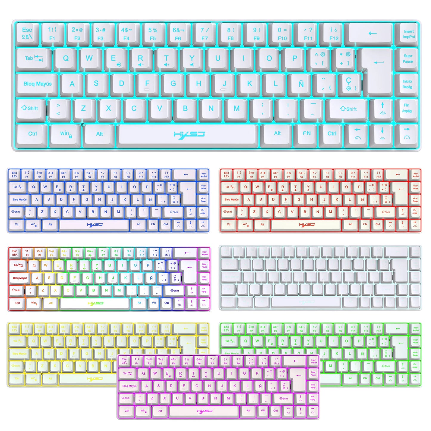 Offerta imperdibile! Tastiera gaming cablata spagnola a 69 tasti con retroilluminazione RGB, design compatto 68%, un accessorio indispensabile per professionisti e gamer