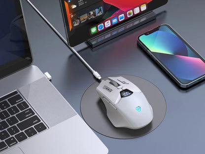 Ασύρματο ποντίκι Bluetooth διπλής λειτουργίας με έξυπνη οθόνη, αθόρυβη φόρτιση, για γραφείο, gaming και tablet, φορητό και καθολικής συμβατότητας