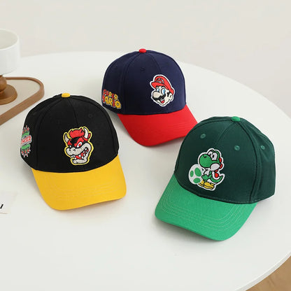 New Super Mushroom Peach Baseball Cap Creative High Color Cartoon Printed Boys and Girls anime merchandise Trendy birthday gifts