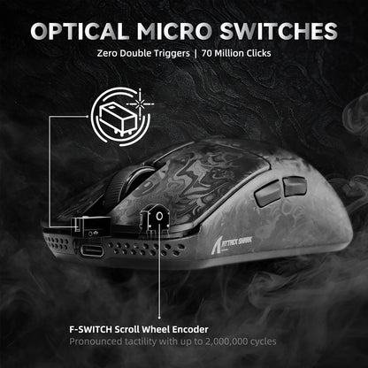 ATTACK SHARK R11 ULTRA trådløs gamingmus i kulfiber, 8000Hz, PAW3950MAX, 42000DPI, letvægtsdesign på 49g, 20000FPS, Nordic 52840