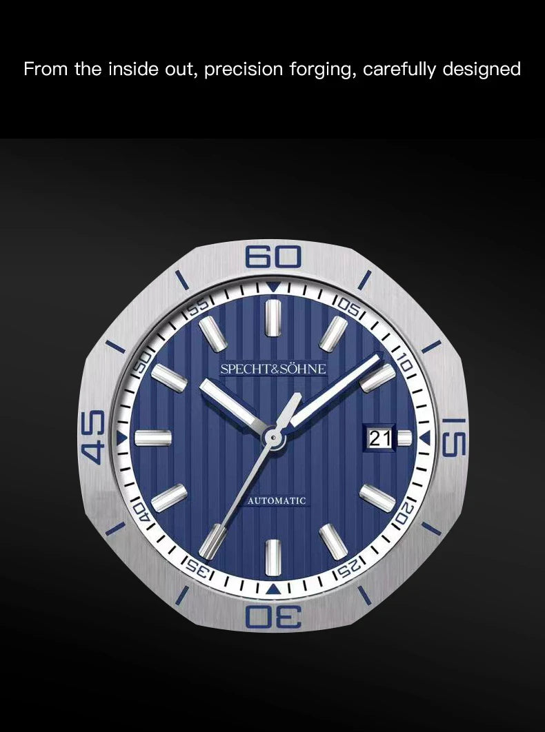 New Arrivals Specht & Söhne Dive Watch 40MM Miyota 8215 Automatic Mechanical Watches For Men Octagon Bezel Steel Reloj Hombre