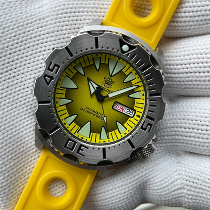 STEELDIVE SD1984 Monster Steel Strap Mechanical Watch NH36 Movt Sapphire Crystal 200M Waterproof Swiss Super Luminous Wristwatch