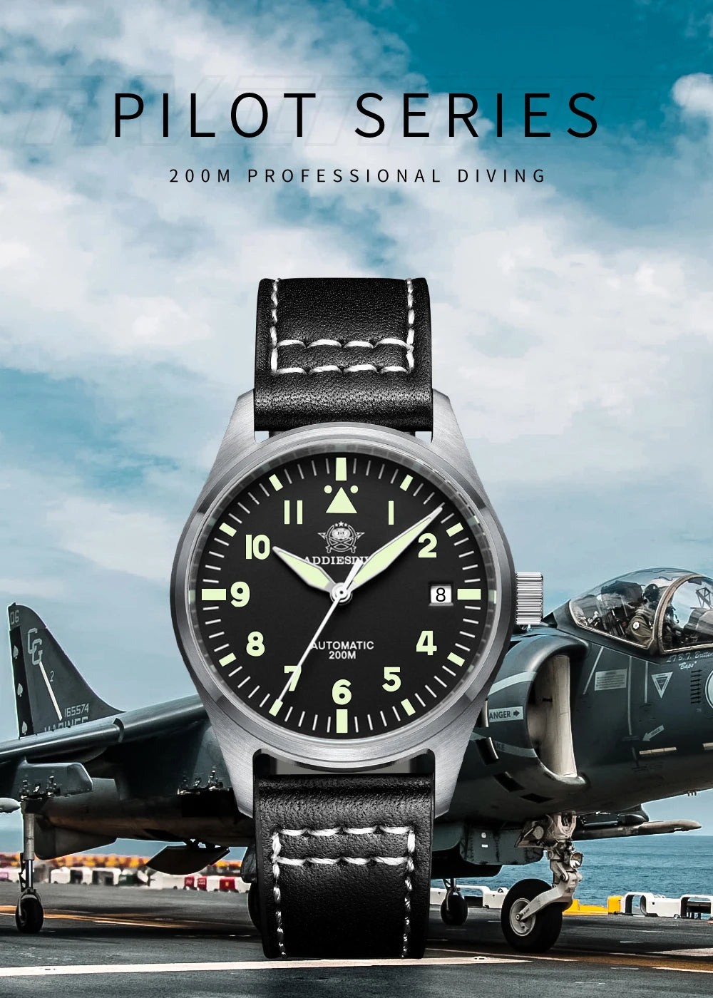 ADDIESDIVE Watches For Men C3 Super Luminous 200m Waterproof  Japan 8215 316L Stainless Reloj Hombre Automatic Mechanical Watch