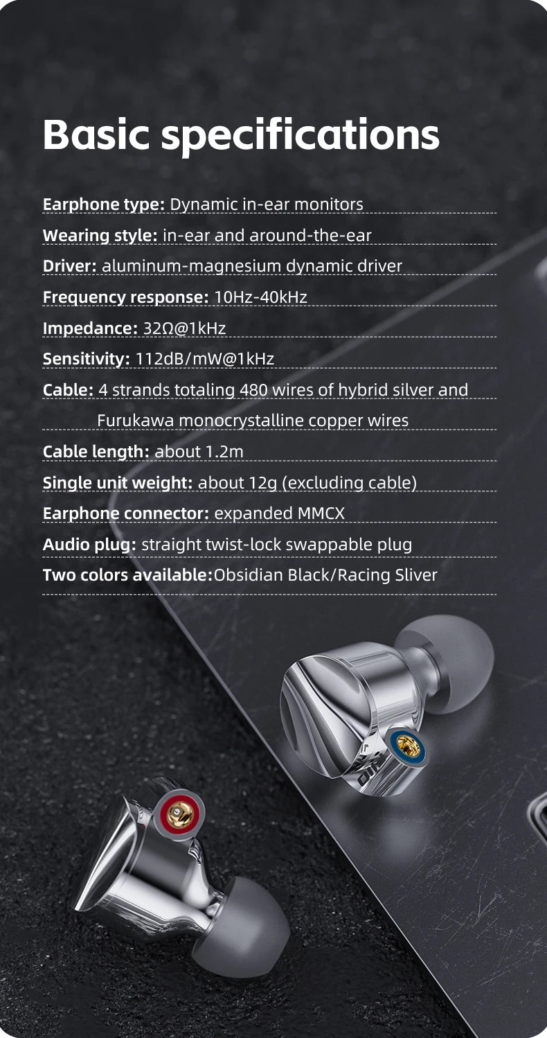 FiiO FD15 Hi-Res Dynamic Driver In-Ear Earphones, 13.8mm DLC Wired HiFi Earbuds with Magnalium Driver, MMCX Detachable Cable, Audiophile In-Ear Monitors