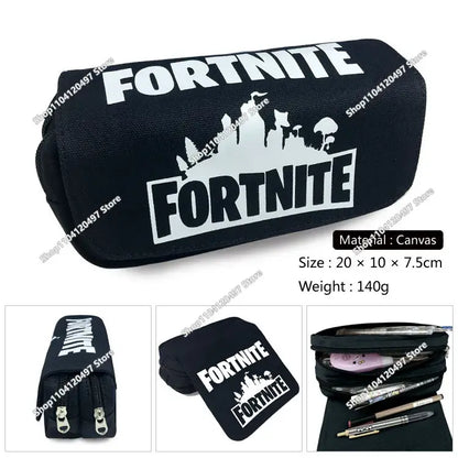 Аниме несесер за моливи Fortnites, кавай, с голям капацитет, водоустойчив ръчен несесер за косплей, офис канцеларски подарък играчка