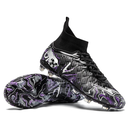 Chaussures de Football pour hommes et femmes, chaussures d'extérieur AG/FG, bottes de Football respirantes, ultralégères, antidérapantes, chaussures d'entraînement de Futsal