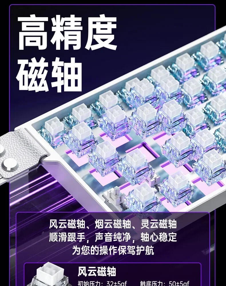 AULA Mini60 HE Magnetic Switch Keyboard RGB Tri Mode Wireless Mechanical Keyboard 8000Hz 0.01mm RT Gaming Keyboard Gamer Gifts