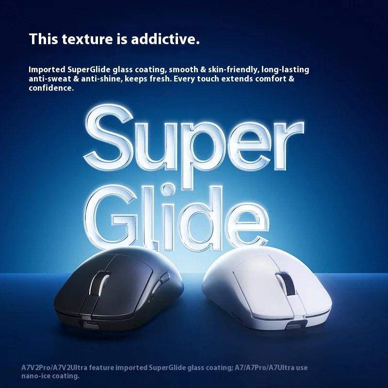 MCHOSE A7 V2 Ultra+ Wireless Mouse Tri-Mode Lightweight Paw3950 Ti 42000dpi 500mah PC Esports Laptop Gaming Mice Accessories