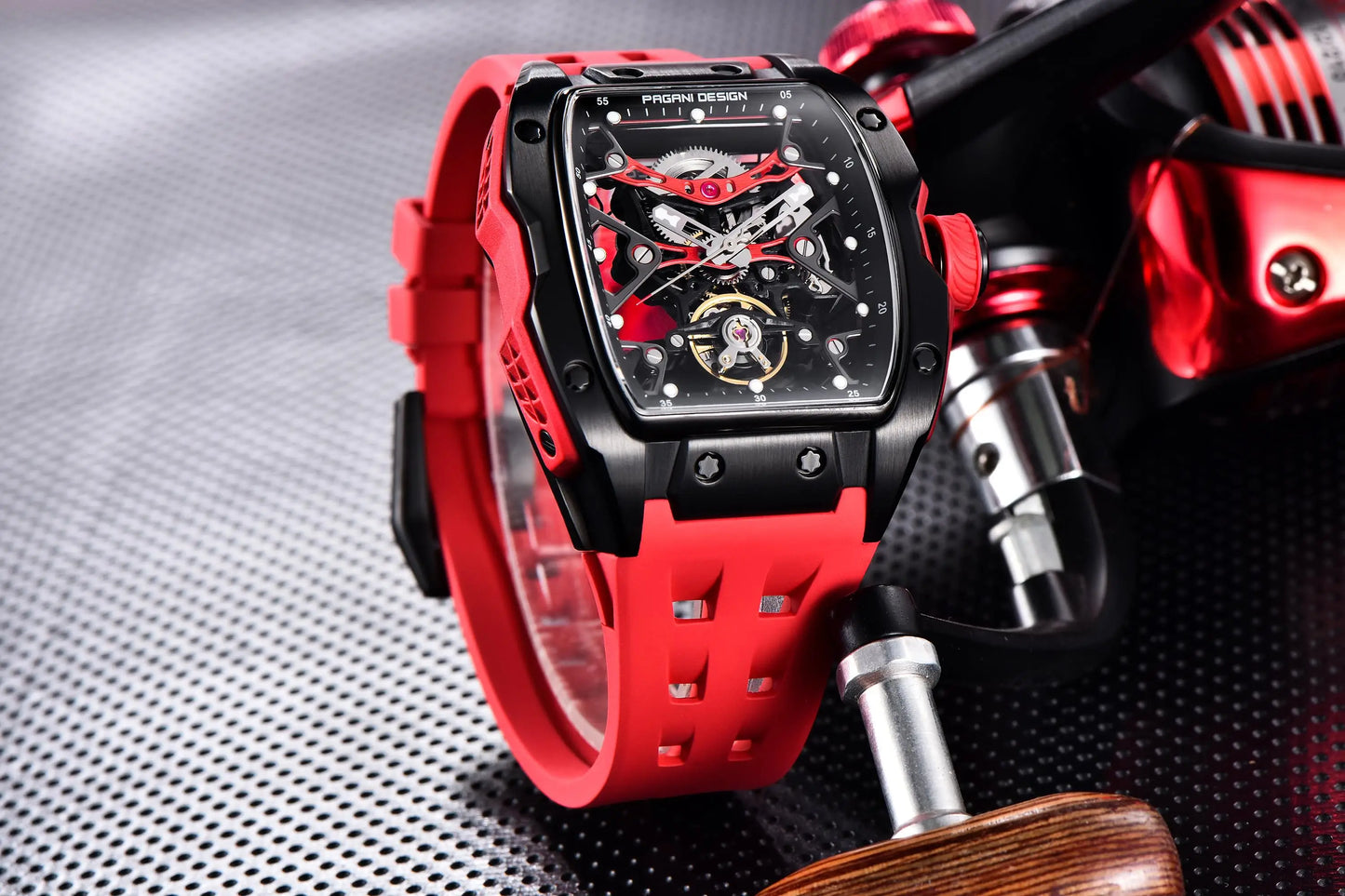 NEW PAGANI DESIGN PDYS018 Automatic Mechanical Wristwatch Fashion Casual Skeleton Sapphire Stainless Steel Watch for Men