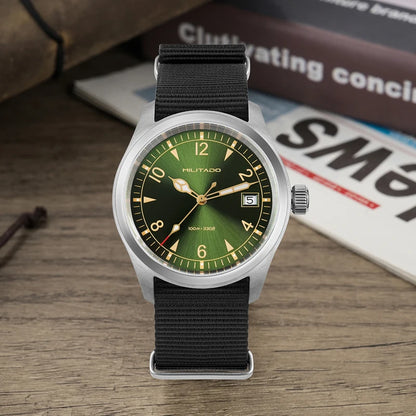 Militado ML08 Vintage Quartz Watch Ronda 515 Movement Ar Sapphire Mirror 38Mm Wrist Watch Date Super Luminous Waterproof Watches