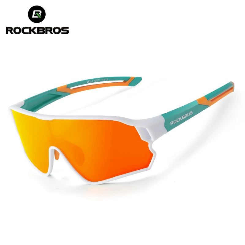 ROCKBROS Children's Cycling Glasses Polarized Photochromic Lens Children Bicycle Glasses Non-Slip Rubber Temple Arm Bike Glasses
