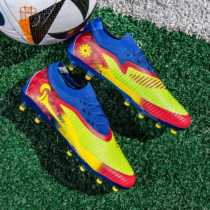 Nouvelles chaussures de football pour hommes, crampons longs antidérapants et respirants pour le sport en extérieur, idéales pour l'entraînement et les matchs, confortables pour adultes