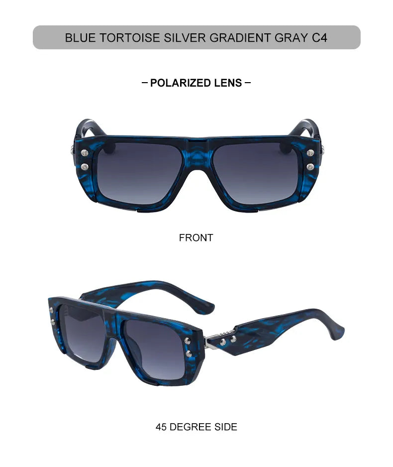 Polarized Steampunk Square Sunglasses Men 2026 Luxury Brand Punk Big Frame Driving Sun Glasses Fashion Eyewear For Male Shades