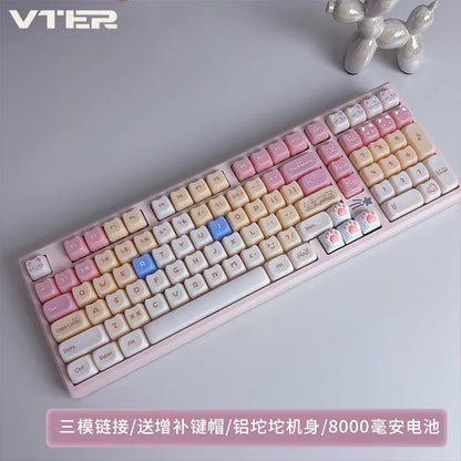VTER Galaxy100 Full Aluminum Mechanical Keyboard Tri-mode Bluetooth 2.4G Gasket Mount Hot-Swap RGB Gaming Keyboard for PC Mac
