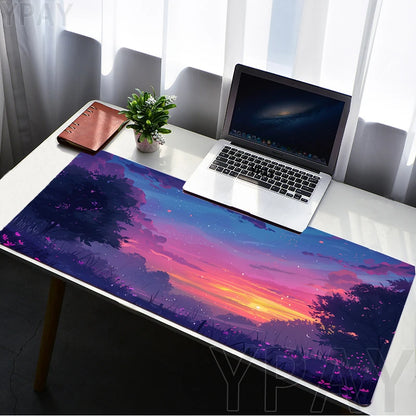 Musemåtter med himmel- og landskabsmotiv Bordunderlag Musemåtte til computeren Firma-skrivebordsunderlag Æstetiske store musemåtter til gamere Kontormusemåtte 100 x 50 cm