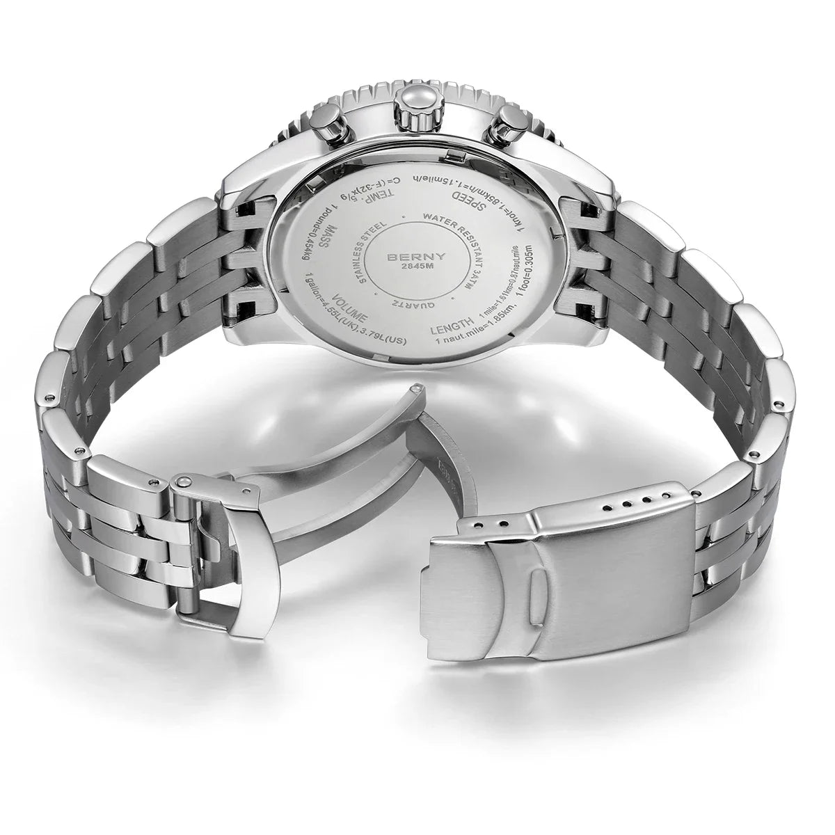 BERNY Chronograph Watches for Men Aviation Multifunction Quartz Men's Watch Date Sapphire Super Luminous Luxury Wristwatch