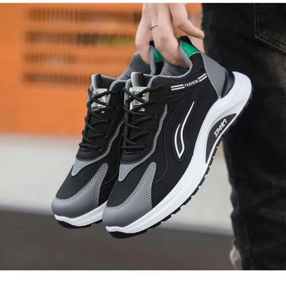 Pantofi sport casual pentru bărbați, stil coreean modern, cu șireturi, confortabili și respirabili, cu talpă groasă, pentru alergare