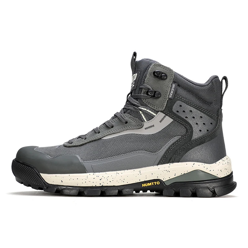 Zapatos de senderismo HUMTTO, botas de caza impermeables para hombre, botas tácticas de combate para desierto hasta el tobillo, botas de trekking para hombre y mujer, zapatillas cálidas de cuero