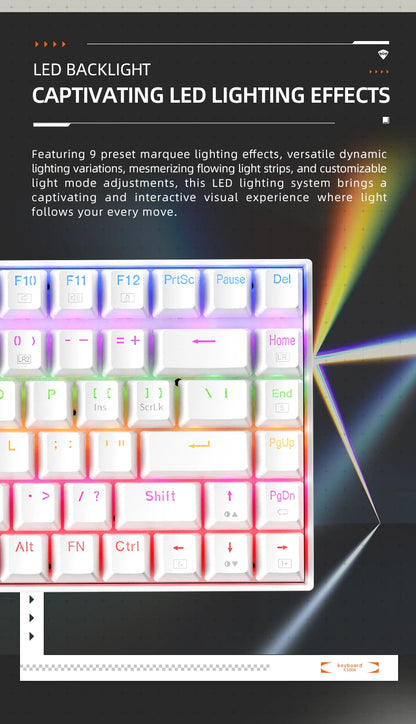 Machenike K500A-B84 Mechanical Keyboard 75% TKL Hot-Swappable Tri-Mode Wireless Gaming Keyboard RGB 84 Keys For PC Gamers Laptop