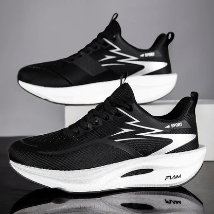 Marathon Men Sports Running Shoes Carbon Board Air Cushion Breathable Lightweight Women's Comfortable Athletic Nonskid Sneakers