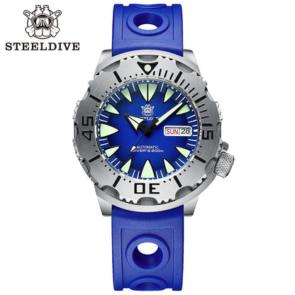 STEELDIVE SD1984 Monster Steel Strap Mechanical Watch NH36 Movt Sapphire Crystal 200M Waterproof Swiss Super Luminous Wristwatch