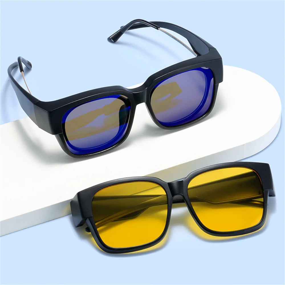 New Fashion Polarized Sunglasses Cover Over Myopia Prescription Glasses Portable Men Women Vintage Fishing Driving Eyewear