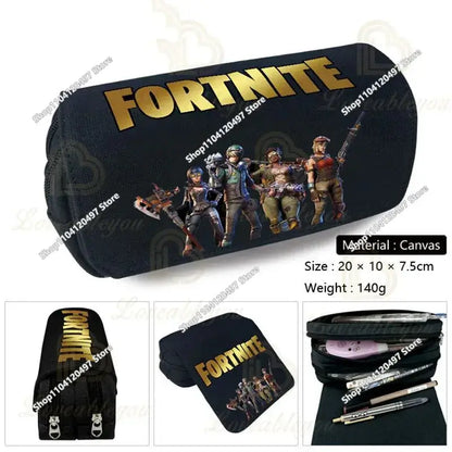 Аниме несесер за моливи Fortnites, кавай, с голям капацитет, водоустойчив ръчен несесер за косплей, офис канцеларски подарък играчка
