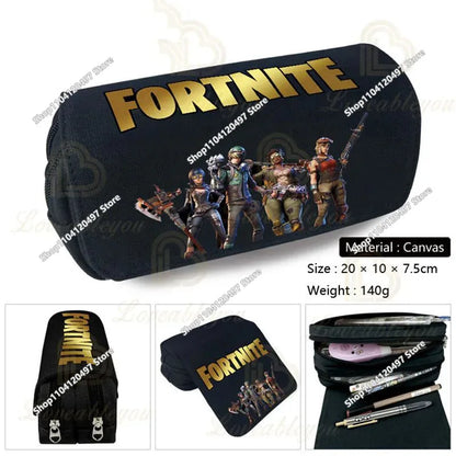 Victory Royale Student Boys Girls Fortnited Capacity Stationery PencilCase Peely Llama Hero Children's Pen Box Kids Teen Bags
