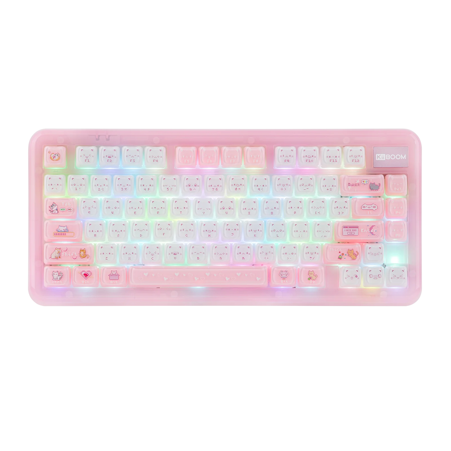 KiiBOOM Phantom81 Lite QMK/VIA 75% Hot-Swap Gasket Wired/BT/2.4GHz Wireless Mechanical Keyboard ABS Case+UV Tech RGB Backlights